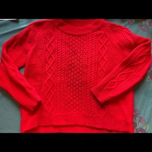 Bright Orange Lambswool Land’s End Canvas Sweater